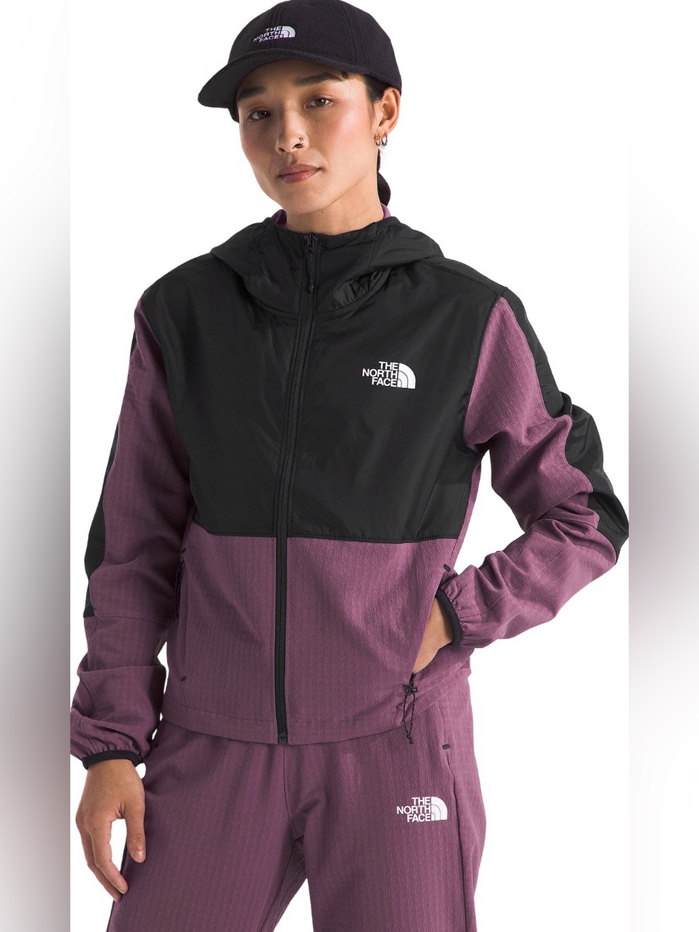 NWT The North Face Midnight Mauve Tekware Grid Hybrid Full-Zip Jacket Women's S